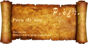 Pere Ákos névjegykártya